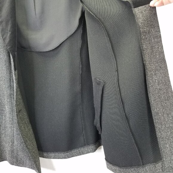 Giorgio Fiorlini Blazer Women's 16 Grey Tweed Black Velvet Collar Equestrian VTG - Picture 9 of 16